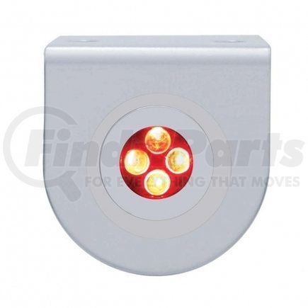 UNITED PACIFIC 37858 Marker Light - LED, with Bracket, 4 LED Fastener Light, Clear Lens/Red LED, Stainless Steel