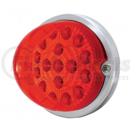 United Pacific 37917 Truck Cab Light - 17 LED Watermelon Clear Reflector Flush Mount Kit, Red LED/Red Lens