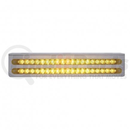 United Pacific 37928 Light Bar - Stainless, with Bracket, Reflector/Stop/Turn/Tail Light, Amber LED and Lens, Stainless Steel, Dual Row, 19 LED Per Light Bar