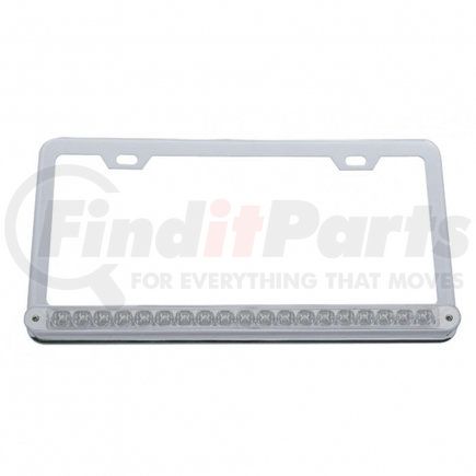 United Pacific 37948 License Plate Frame - Chrome, with 19 LED 12" Reflector Light Bar, Amber LED/Clear Lens