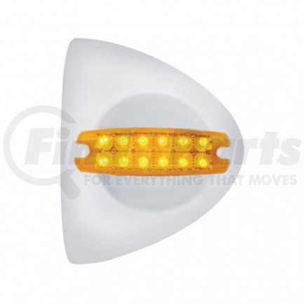 United Pacific 39504 Headlight Cover - Headlight Turn Signal Light Cover, 12 LED, Reflector, Amber LED/Amber Lens