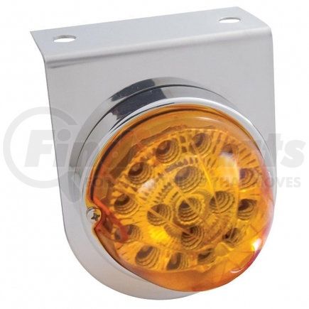 United Pacific 39618 Light Bracket - Stainless Steel, with 17 LED Clear Reflector Light, Amber LED/Amber Lens
