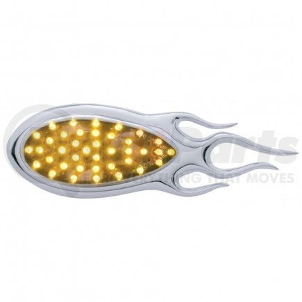 UNITED PACIFIC 39897 Auxiliary Light - 39 LED "Inferno" Auxiliary Light - with Flame Bezel, Amber LED/Chrome Lens