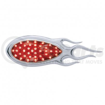 United Pacific 39898 Auxiliary Light - 39 LED "Inferno" Auxiliary Light - with Flame Bezel, Red LED/Chrome Lens