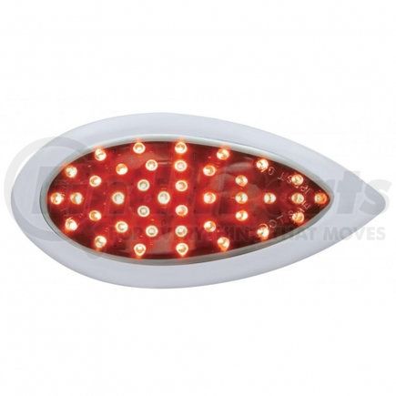 United Pacific 39900 Auxiliary Light - 39 LED "Teardrop" Auxiliary Light - with Bezel, Red LED/Chrome Lens