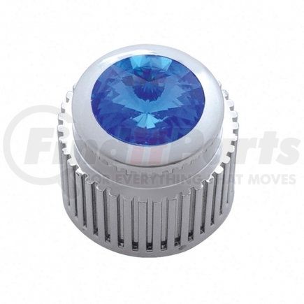 UNITED PACIFIC 41152 - a/c control knob - a/c control dial knob with blue diamond | chrome plastic control knob with blue crystal