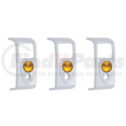 UNITED PACIFIC 41414 - rocker switch cover - 2006+ kenworth rocker switch cover with amber diamond (3 pack) | rocker switch cover with amber diamond for 2006+ kenworth (card of 3)