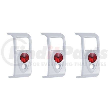 UNITED PACIFIC 41419 - rocker switch cover - 2006+ kenworth rocker switch cover with red diamond (3 pack) | rocker switch cover with red diamond for 2006+ kenworth (card of 3)