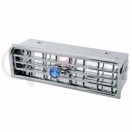 UNITED PACIFIC 41968 - dashboard air vent - freightliner a/c vent with blue diamond | chrome plastic a/c vent with blue crystal for freightliner