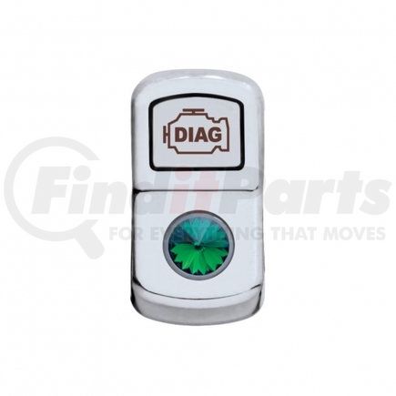 United Pacific 45069 Rocker Switch Cover - "Diagnostic", with Green Diamond