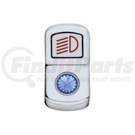 UNITED PACIFIC 45131 Rocker Switch Cover - "Headlight", with Blue Diamond