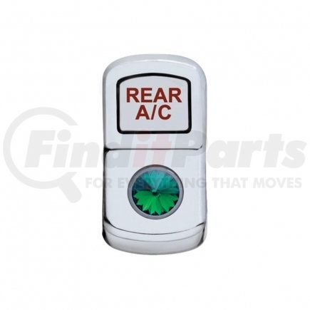 United Pacific 45173 Rocker Switch Cover - "Rear A/C", with Green Diamond