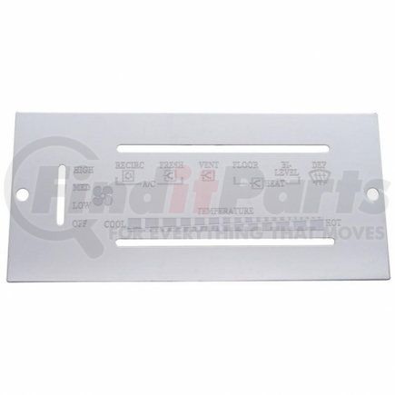 United Pacific 47989 A/C Control Plate - A/C Control Plate - for 1987-1995 Peterbilt, Stainless