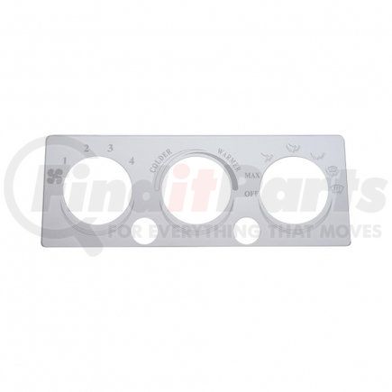 UNITED PACIFIC 48155 - heater control faceplate - international a/c heater plate - 2 button openings