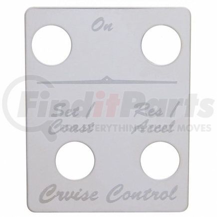 United Pacific 48419 Switch Mounting Plate - Stainless Steel, Cruise Control (4 Switches), for Peterbilt
