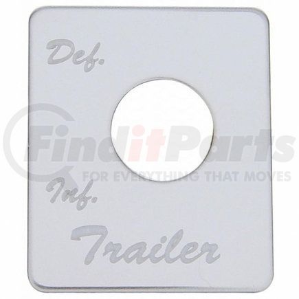 United Pacific 48469 Switch Name Plate - Stainless Steel, Trailer Air Suspension, for Peterbilt