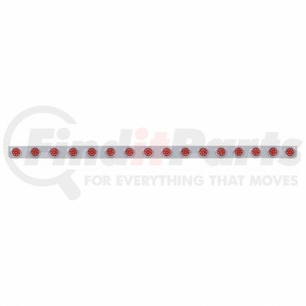 UNITED PACIFIC 62838 Bumper Light Bar - Stainless, with Bracket, Clearance/Marker Light, Red LED and Lens, Stainless Steel, with Bezels, 9 LED Per Light