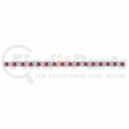 UNITED PACIFIC 62842 Bumper Light Bar - Stainless, with Bracket, Clearance/Marker Light, Red LED and Lens, Stainless Steel, with Chrome Flat Bezel, 9 LED Per Light