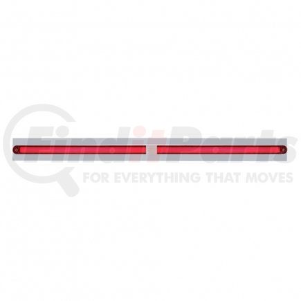 United Pacific 63812 Mud Flap Hanger - Mud Flap Plate, Top, Chrome, with Two 24 LED 12" "Glo" Light Bars, Red LED/Red Lens, Dual Housing