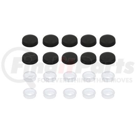 United Pacific 70076 Wheel Nut Cover - 10-Pack, Black, Plastic, Snap-On, for #6 and #8 Screw