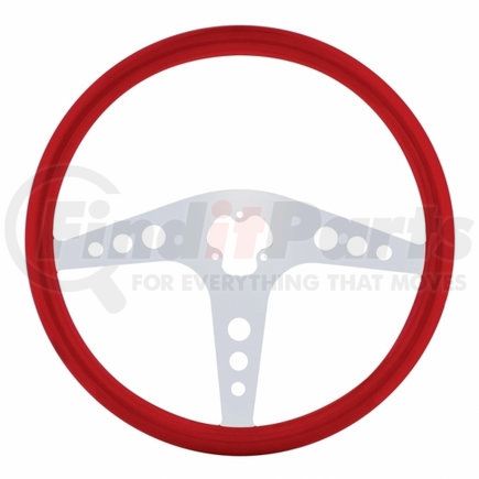 United Pacific 88245 Steering Wheel - Red, with Chrome Spokes, "GT"