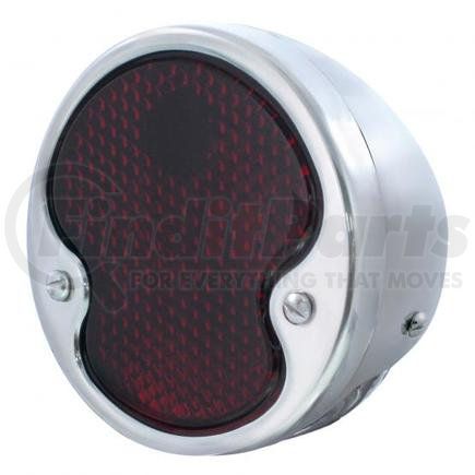 United Pacific A1022 Tail Light Assembly - Driver Side, Red Glass Lens, with Stainless Steel Housing, for 1932 Ford Car/Truck