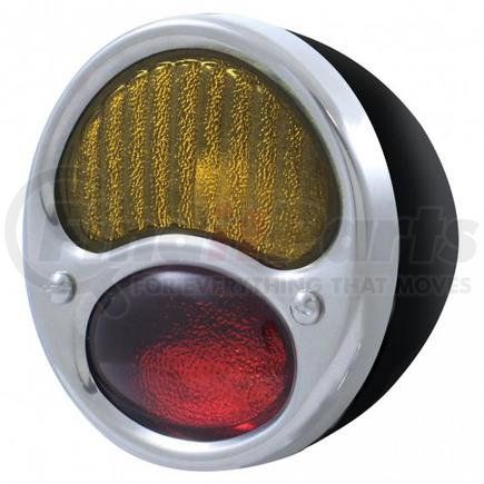 United Pacific A1036-12VRA Tail Light - Stainless Steel, with Black Housing, Red/Amber Lens, Passenger Side, for 1928-1931 Ford Model A