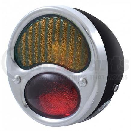 United Pacific A1037-6VRA Tail Light Assembly - 6V, Driver Side, with Black Housing, Red/Amber Lens, for 1928-1931 Ford Model A