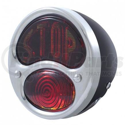 United Pacific A1037-6VSTP Tail Light Assembly - 6V, with Black Housing & "STOP" Lens, for 1928-1931 Ford Model A - LH