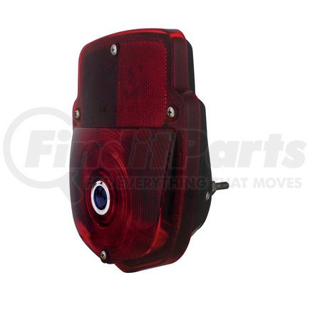 United Pacific A5011LBD Tail Light Assembly - Driver Side, Black/Red, Euro, with Blue Dot Style, for 1953-1956 Ford F-100