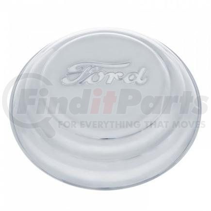 United Pacific A6027 Axle Hub Cap - Stainless Steel, "Ford" Script, for 1941 Ford Cars and Truck