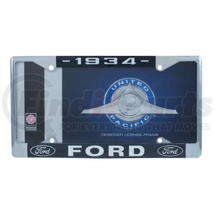 UNITED PACIFIC A9049-34 - license plate frame - chrome, for 1934 ford car and truck | chrome license plate frame for 1934 ford car/truck