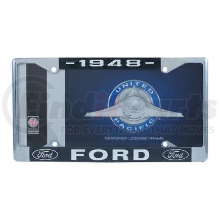 UNITED PACIFIC A9049-48 - license plate frame - chrome, for 1948 ford car and truck | chrome license plate frame for 1948 ford car & truck