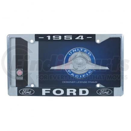 United Pacific A9049-54 License Plate Frame - Chrome, for 1954 Ford Car and Truck