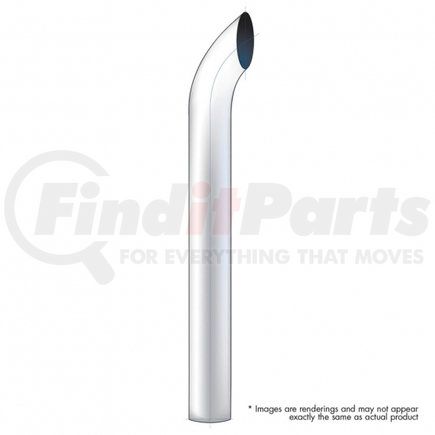UNITED PACIFIC C1-6-108 Exhaust Stack Pipe - 6", Curved, Plain Bottom, 108"L