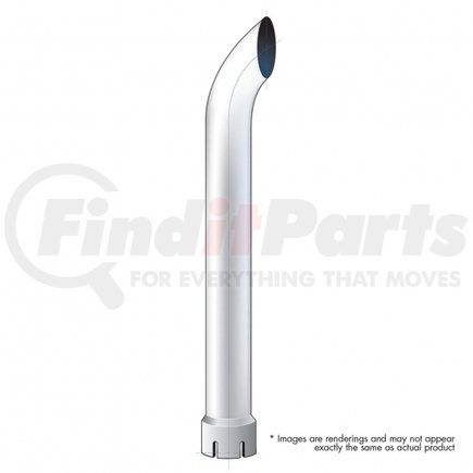 United Pacific C2-6-048 Exhaust Stack Pipe - 6", Curved, Expanded/Slotted Bottom, 48" L