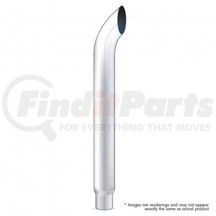 United Pacific C3-75-048 Exhaust Stack Pipe - 7", Curved, Reduce To 5" O.D. Bottom, 48" L