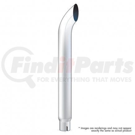 United Pacific C4-65-084 Exhaust Stack Pipe - 6", Curved, Reduce To 5" I.D. Bottom, 84" L