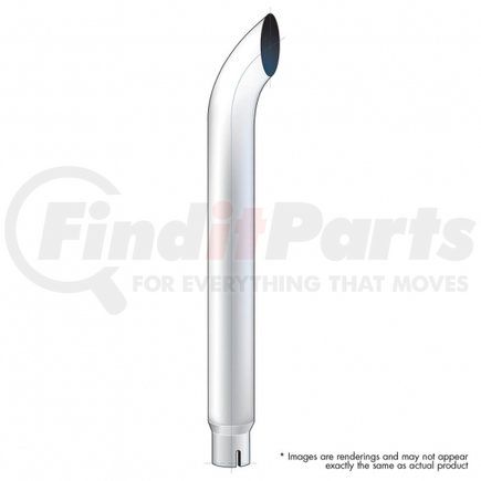 United Pacific C4-65-108 Exhaust Stack Pipe - 6", Curved, Reduce To 5" I.D. Bottom, 108" L