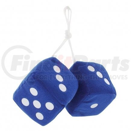 United Pacific C5038B Decoration - Interior Rear View Mirror, Classic Fuzzy Dice, 3" x 3", Blue