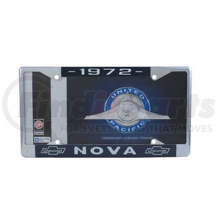 UNITED PACIFIC C5045-72 - license plate frame - chrome, for 1972 chevy nova | chrome license plate frame for 1972 chevy nova