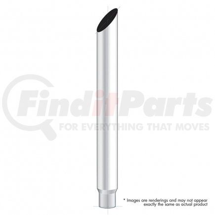 UNITED PACIFIC M3-75-048 - exhaust stack pipe - 7" mitred reduce to 5" o.d. bottom exhaust - 48" l | 7" mitred reduce to 5" o.d. bottom exhaust - 48" l