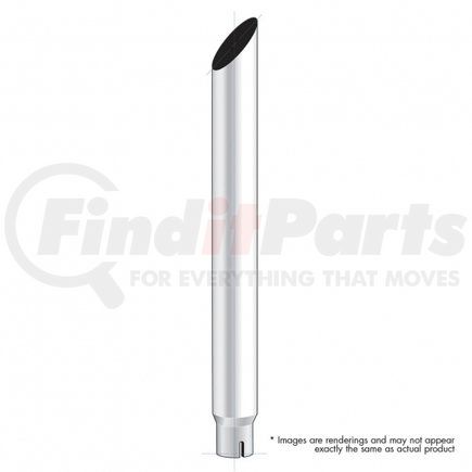 United Pacific M4-65-108 Exhaust Stack Pipe - Chrome Plated Finish, 6", Mitred, Reduce To 5" I.D. Bottom, 108" Length