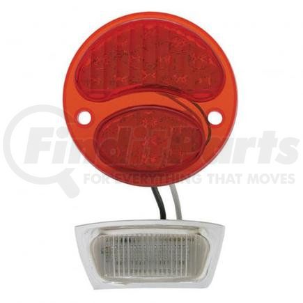 United Pacific FTL2831LED6-L Tail Light Lens - 19 LED, 6V,  Driver Side, with Red Upper Portion, for 1928-1931 Ford Model A