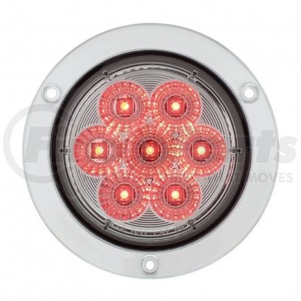 United Pacific 36914 Brake/Tail/Turn Signal Light - 7 LED 4" Deep Dish, Red LED/Clear Lens