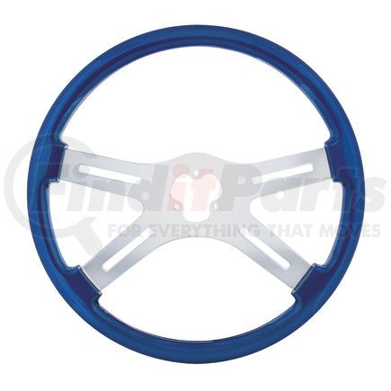 United Pacific 88224 Steering Wheel - Blue, with Chrome Spokes