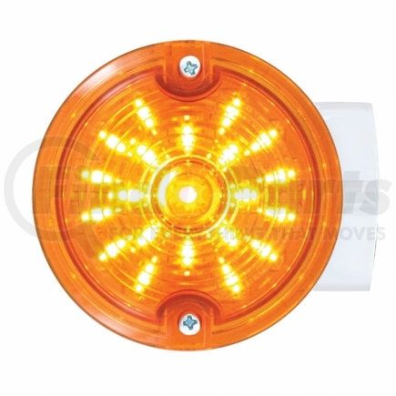 UNITED PACIFIC 31210 Turn Signal Light - 21 LED 3.25" Harley Signal Light, with Housing, Amber LED/Amber Lens