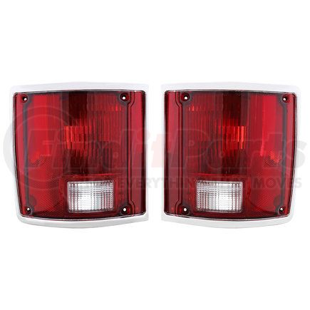 United Pacific 110544 Tail Light Assembly - Original Style Lens Pattern, With Anodized Aluminum Trim, for 1973-1987 Chevy & GMC Truck