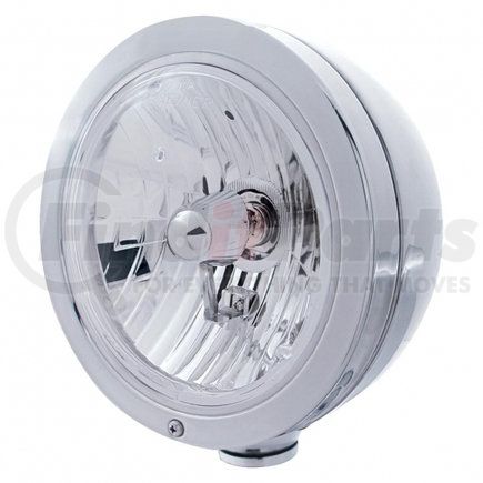 United Pacific 30426 Headlight - RH/LH, 7", Round, Polished Housing, Crystal H4 Bulb, with Bullet Style Bezel