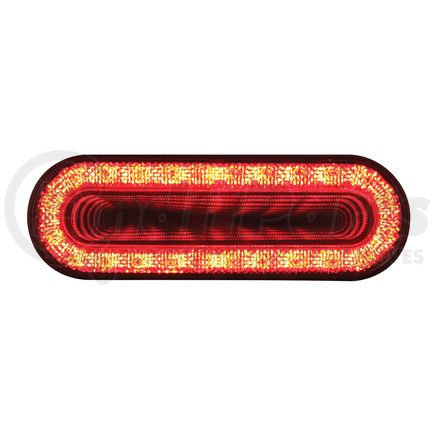 United Pacific 36664 Brake/Tail/Turn Signal Light - 24 LED 6" Oval Mirage, Red LED/Clear Lens